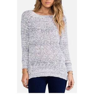 92- FREE PEOPLE STAR DUNE KNIT SWEATER sz S GRAY Heathered BOHO